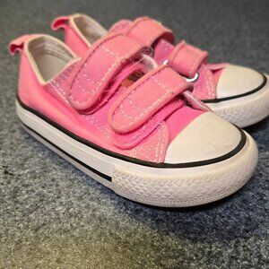 CHUCK TAYLOR ALL STAR CONVERSE Baby Girls Velcro Sneakers Pink 6